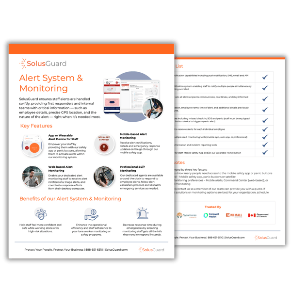 Alert System & Monitoring - Info Sheet Image