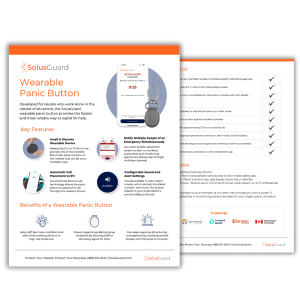 Wearable Panic Button - Info Sheet Image