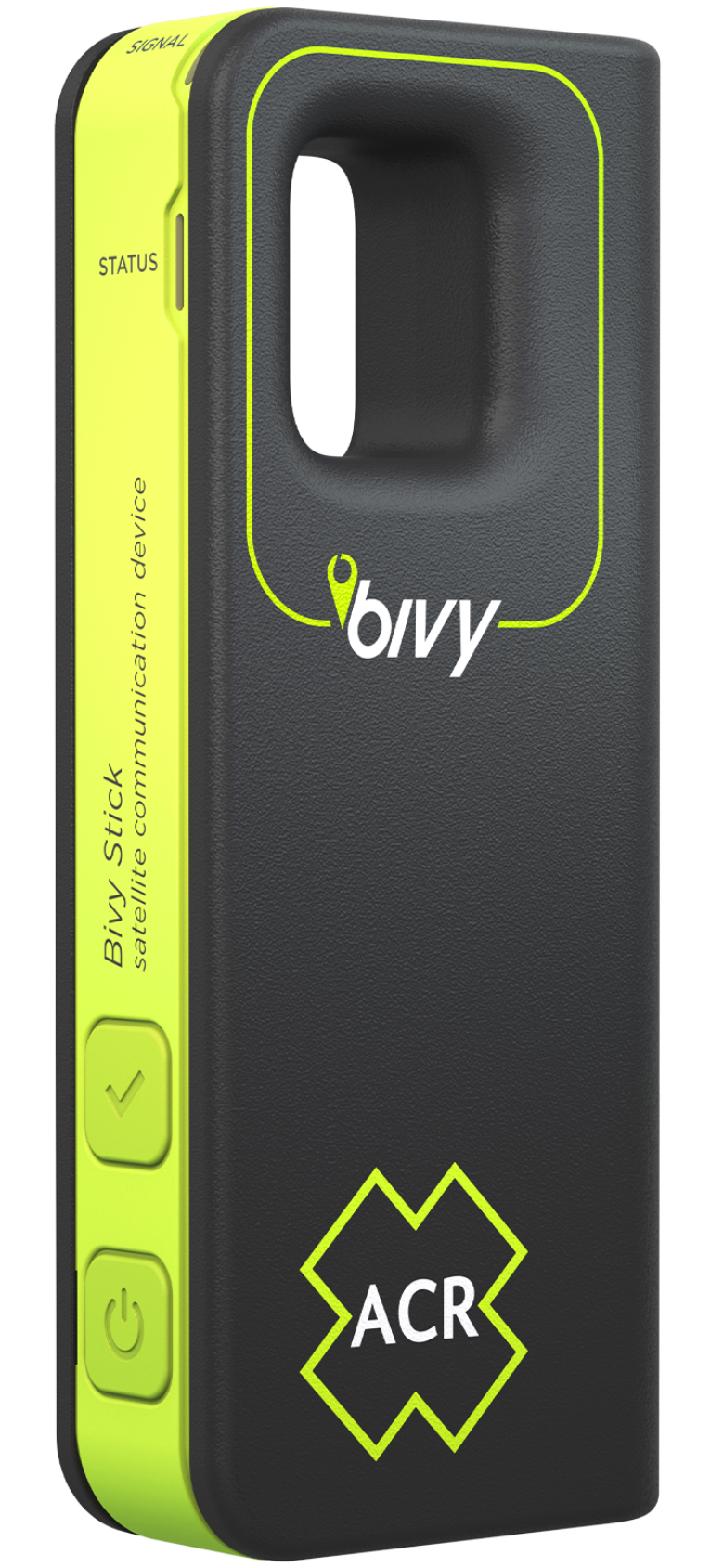 ACR Bivy Stick satellite extender that pairs with the phone
